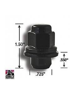 BLACK CHROME LUG NUT FOR ALLOY WHEELS 12MM X 1.5