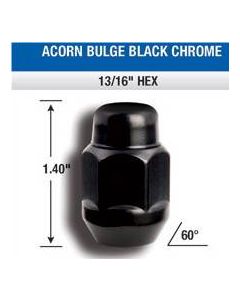 BLACK LUG NUTS 14MM X 1.5