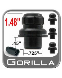 Black Chrome Lug Lock Set for Factory Alloy Wheels, 12MM X 1.5, (4 locks w/ key) (73631TBC)